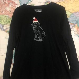 EDDIE BAUER Black Lab Christmas Shirt